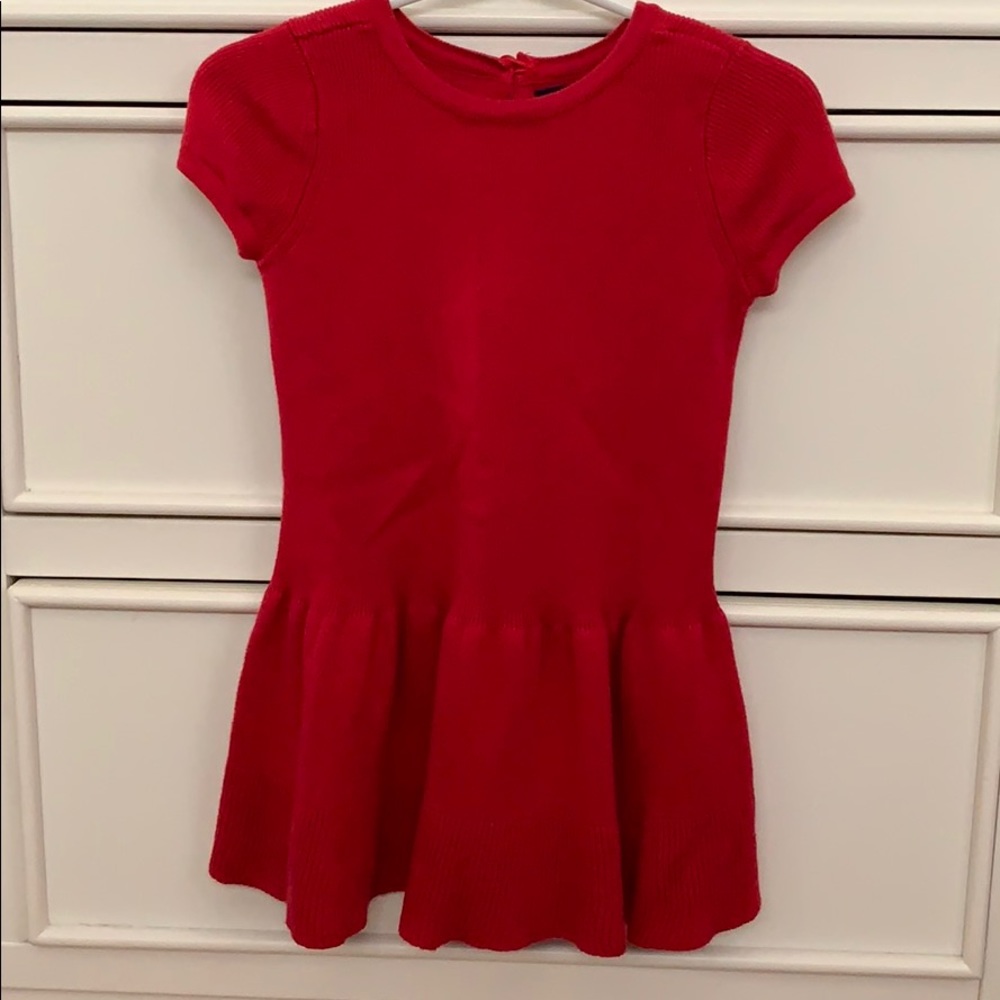 Toddler girl red sweater dress